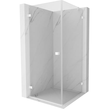Mexen Lunar-B cabine de douche pivotante gauche 100 x 100 cm, transparent, blanche - 832-100-100-20-00-L