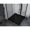 Cabine de douche coulissante Mexen Apia 90 x 90 cm, transparente, noire + receveur Flat, noir - 840-090-090-70-00-4070B