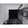 Cabine de douche coulissante Mexen Apia 90 x 90 cm, transparente, noire + receveur Flat, noir - 840-090-090-70-00-4070B