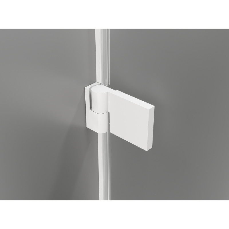 Mexen Lunar-B cabine de douche pivotante droite 100 x 80 cm, transparent, blanche - 832-100-080-20-00-P
