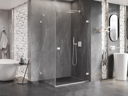 Mexen Lunar-B cabine de douche pivotante à droite 100 x 90 cm, transparent, blanc - 832-100-090-20-00-P