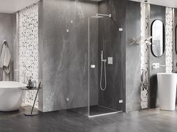 Mexen Lunar-B cabine de douche pivotante droite 100 x 100 cm, transparent, blanc - 832-100-100-20-00-P