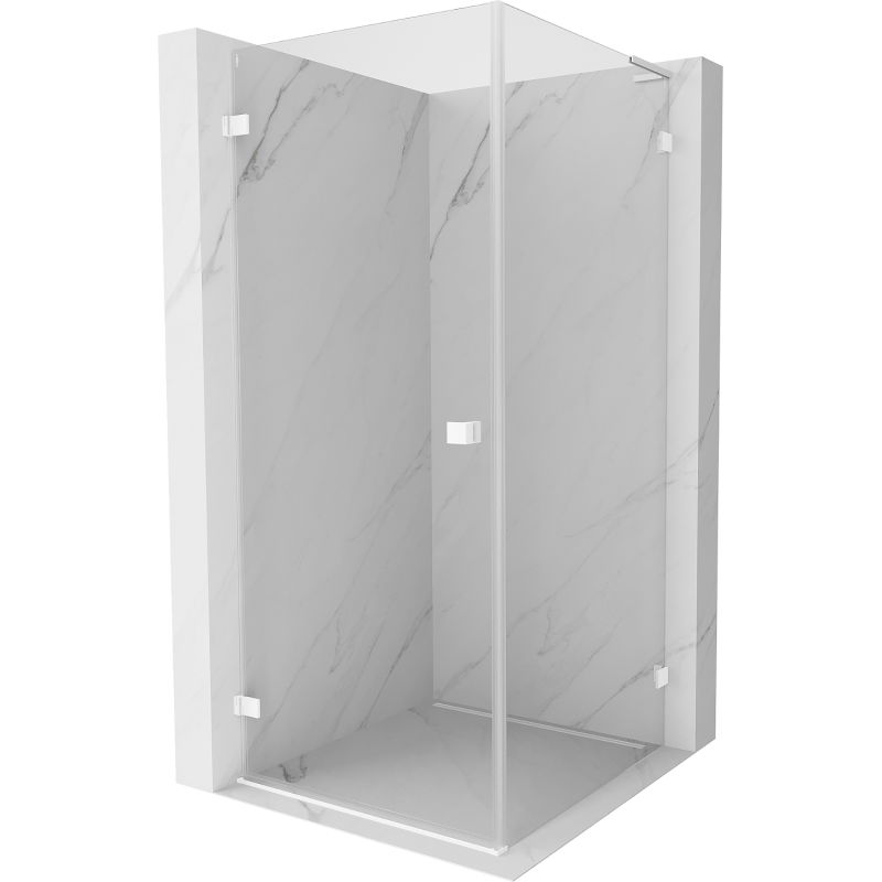 Mexen Lunar-B L cabine de douche à charnière gauche 80 x 80 cm, transparent, blanc - 832L-080-080-20-00-L