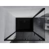 Mexen Apia cabine de douche coulissante 100 x 80 cm, transparente, noire + receveur Flat, noir - 840-100-080-70-00-4070B