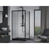 Mexen Apia cabine de douche coulissante 100 x 80 cm, transparent, noir + receveur Flat, noir - 840-100-080-70-00-4070B