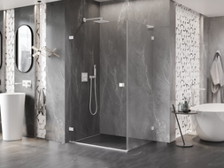 Mexen Lunar-B L cabine de douche pivotante gauche 95 x 90 cm, transparente, blanche - 832L-095-090-20-00-L