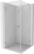 Cabine de douche pivotante gauche Mexen Lunar-B 70 x 70 cm, transparente, dorée - 832-070-070-50-00-L