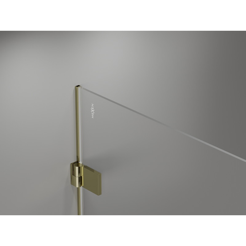Mexen Lunar-B cabine de douche pivotante gauche 90 x 80 cm, transparent, or - 832-090-080-50-00-L