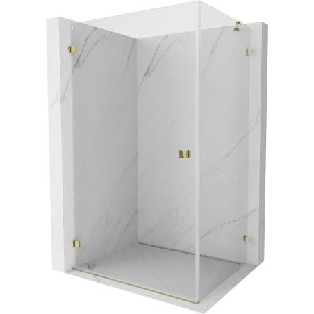 Mexen Lunar-B cabine de douche pivotante gauche 100 x 80 cm, transparent, doré - 832-100-080-50-00-L