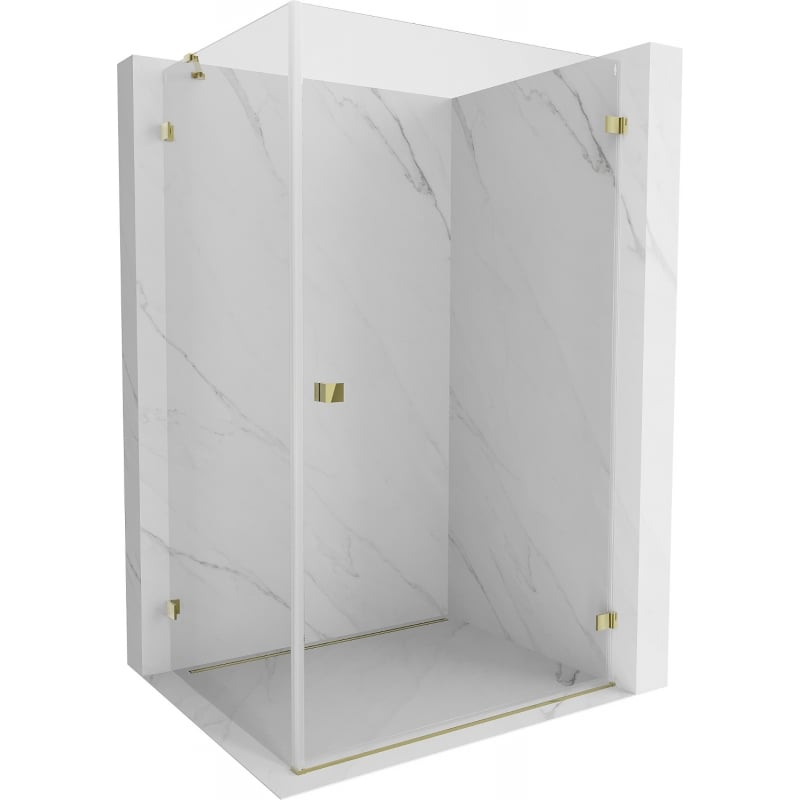 Mexen Lunar-B cabine de douche pivotante droite 90 x 70 cm, transparent, doré - 832-090-070-50-00-P