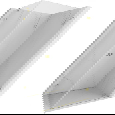 Mexen Lunar-B cabine de douche pivotante droite 95 x 80 cm, transparente, dorée - 832-095-080-50-00-P