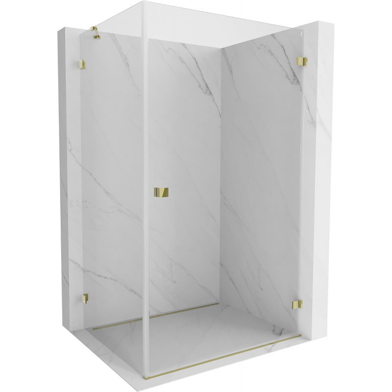 Cabine de douche à charnière droite Mexen Lunar-B 100 x 90 cm, transparente, dorée - 832-100-090-50-00-P