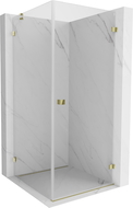 Mexen Lunar-B cabine de douche pivotante droite 100 x 100 cm, transparent, dorée - 832-100-100-50-00-P