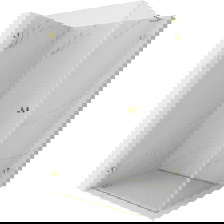 Mexen Lunar-B L cabine de douche pivotante gauche 95 x 80 cm, transparente, dorée - 832L-095-080-50-00-L