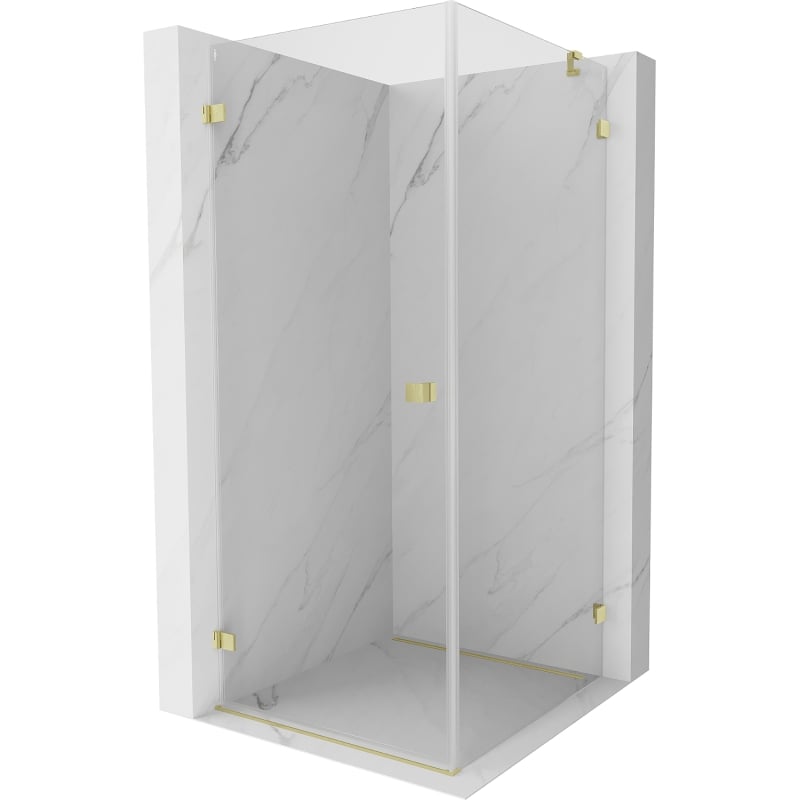 Mexen Lunar-B cabine de douche pivotante gauche 70 x 70 cm, transparente, or brossé - 832-070-070-55-00-L
