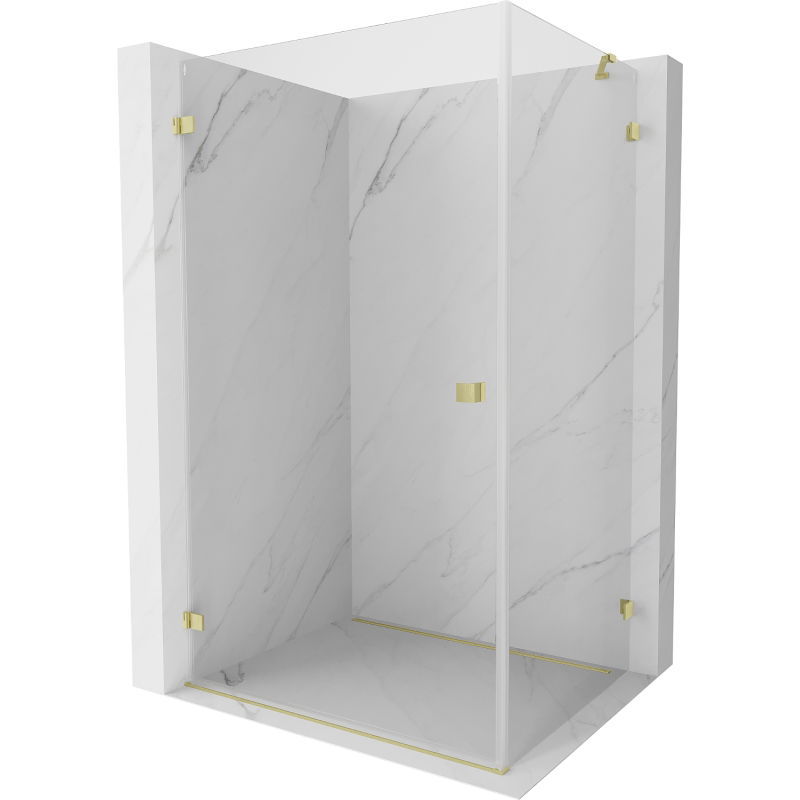 Mexen Lunar-B cabine de douche pivotante gauche 95 x 70 cm, transparent, or brossé - 832-095-070-55-00-L