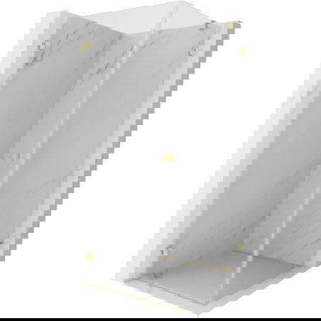 Mexen Lunar-B cabine de douche pivotante gauche 90 x 90 cm, transparent, or brossé - 832-090-090-55-00-L