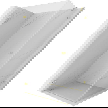 Mexen Lunar-B cabine de douche pivotante gauche 100 x 90 cm, transparent, or brossé - 832-100-090-55-00-L