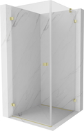 Mexen Lunar-B cabine de douche pivotante gauche 100 x 100 cm, transparent, or brossé - 832-100-100-55-00-L
