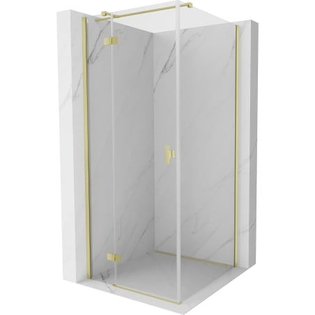 Mexen Mist-H T cabine de douche pivotante gauche 95 x 95 cm, transparent, or brossé - 8A5T-095-095-55-00-L