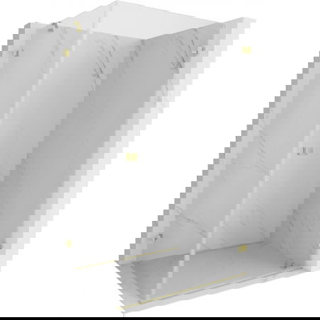 Mexen Lunar-B cabine de douche pivotante droite 80 x 70 cm, transparente, or brossé - 832-080-070-55-00-P