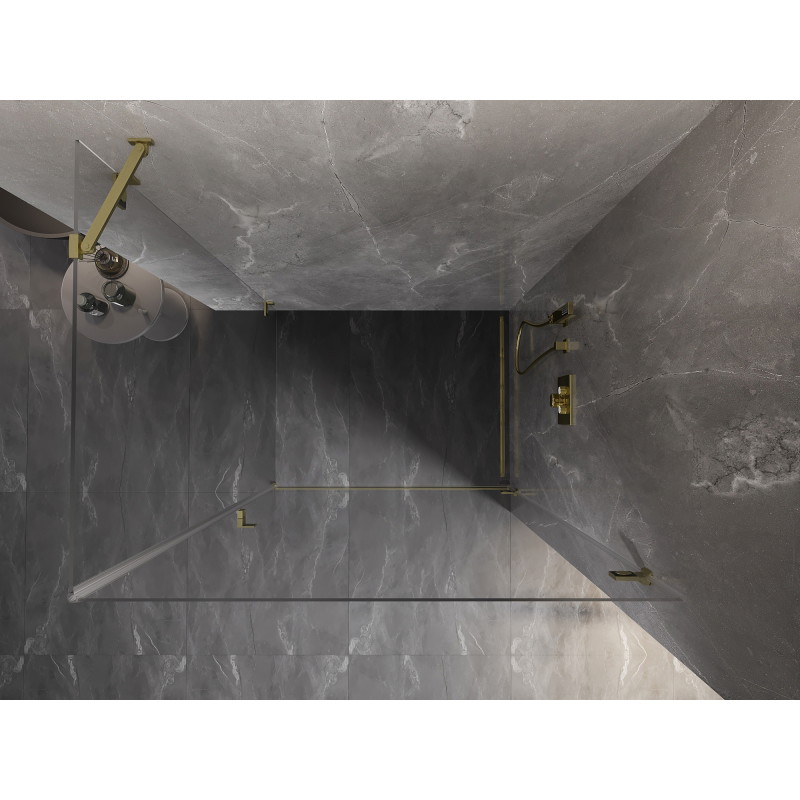 Mexen Lunar-B cabine de douche pivotante droite 95 x 90 cm, transparent, or brossé - 832-095-090-55-00-P