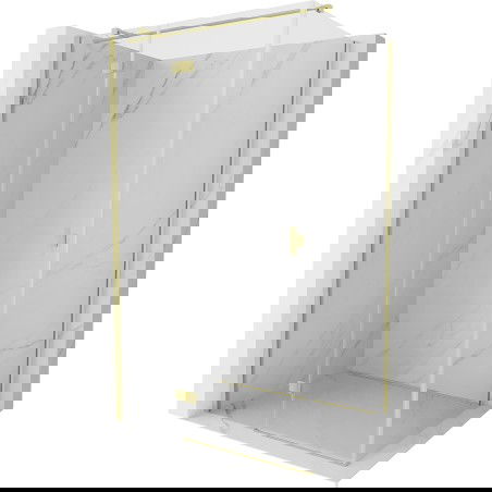 Mexen Mist H T cabine de douche pivotante gauche 110 x 100 cm, transparent, or brossé - 8A5T-110-100-55-00-L