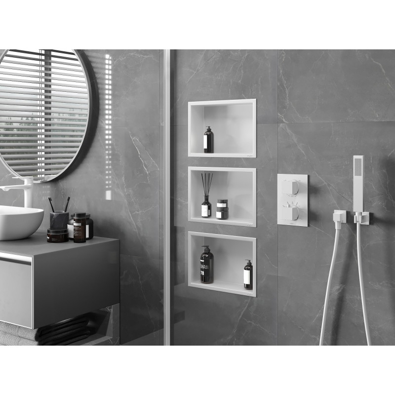 Mexen X-Wall-R étagère encastrée avec collerette 30 x 20 cm, blanche - 1920302010