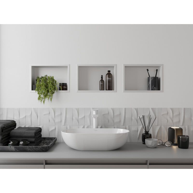Mexen X-Wall-R étagère d'encastrement avec collerette 30 x 20 cm, blanche - 1920302010