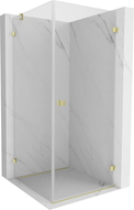Mexen Lunar-B cabine de douche battante droite 100 x 100 cm, transparent, or brossé - 832-100-100-55-00-P