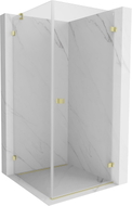 Mexen Lunar-B cabine de douche pivotante droite 100 x 100 cm, transparent, or brossé - 832-100-100-55-00-P
