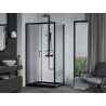 Mexen Apia cabine de douche coulissante 130 x 70 cm, transparente, noire + receveur de douche Flat, noir