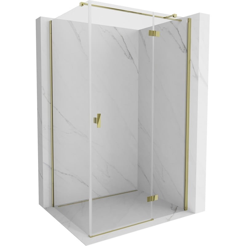 Mexen Mist-H T cabine de douche pivotante droite 80 x 120 cm, transparent, dorée - 8A5T-080-120-50-00-P