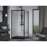 Mexen Apia cabine de douche coulissante 130 x 70 cm, transparente, noire + receveur de douche Flat, noir