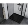 Mexen Apia cabine de douche coulissante 130 x 70 cm, transparent, noir + receveur Flat, noir - 840-130-070-70-00-4070B