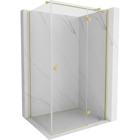 Mexen Mist-H T cabine de douche à charnière droite 80 x 75 cm, transparent, doré brossé - 8A5T-080-075-55-00-P