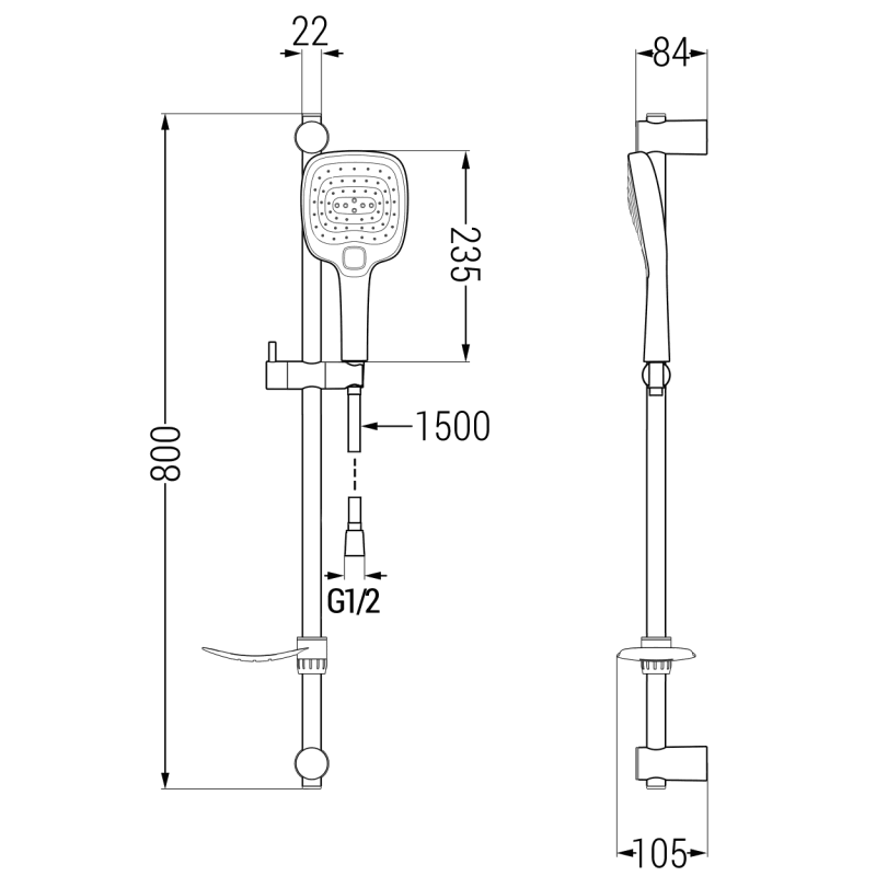 Mexen DF17 ensemble de douche coulissant, chrome - 785174582-02