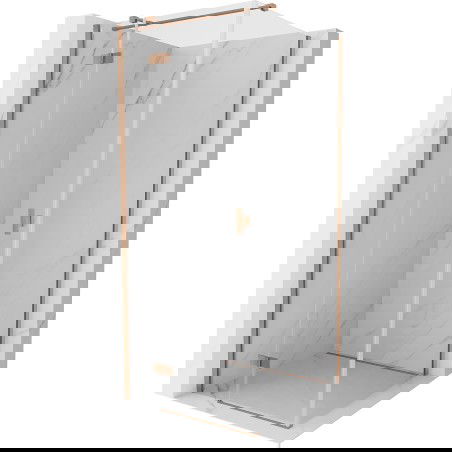 Mexen Mist H T cabine de douche pivotante gauche 70 x 70 cm, transparent, cuivre brossé - 8A5T-070-070-65-00-L