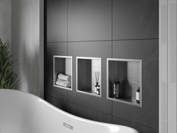 Mexen X-Wall-R étagère encastrée avec collerette 30 x 30 cm, inox - 1910303010