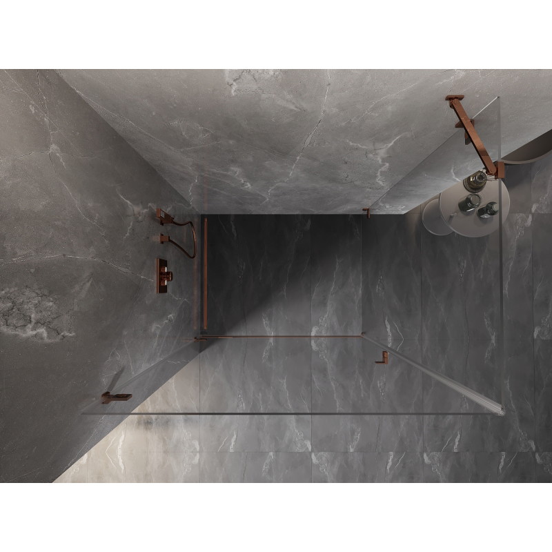 Mexen Lunar-B cabine de douche pivotante gauche 95 x 90 cm, transparent, or rose - 832-095-090-60-00-L
