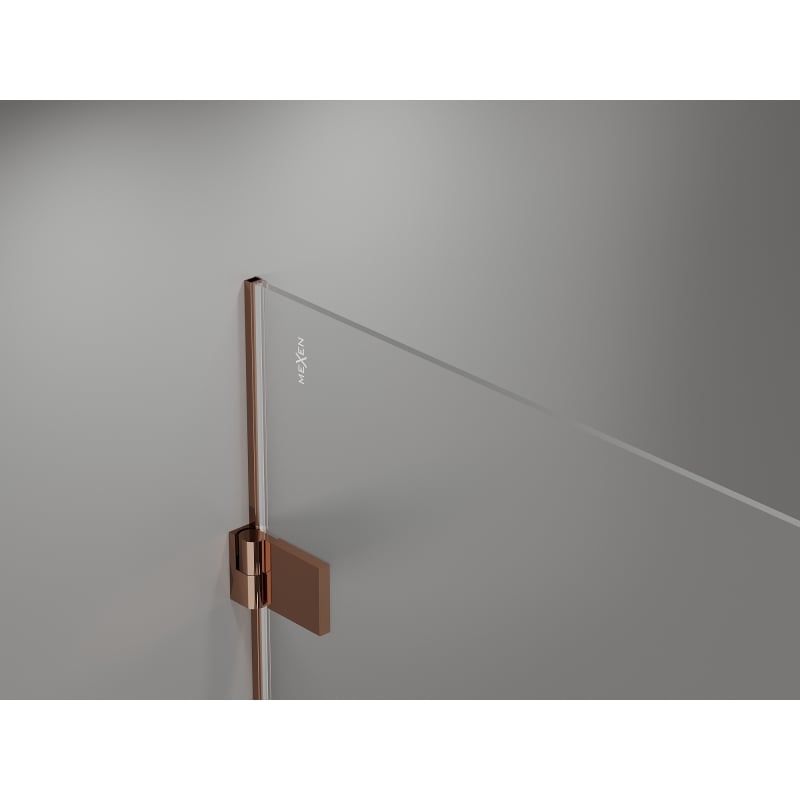 Mexen Lunar-B cabine de douche pivotante gauche 95 x 90 cm, transparent, or rose - 832-095-090-60-00-L