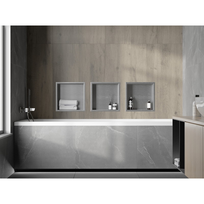 Mexen X-Wall-R étagère encastrée avec collerette 30 x 30 cm, inox - 1910303010