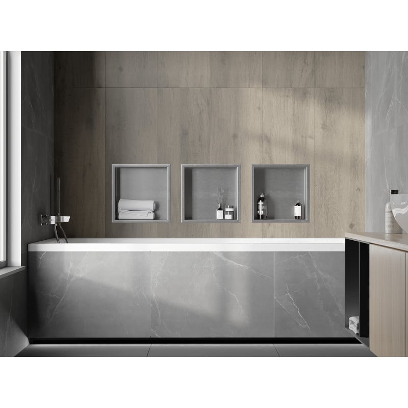 Mexen X-Wall-R étagère encastrée avec rebord 30 x 30 cm, inox - 1910303010