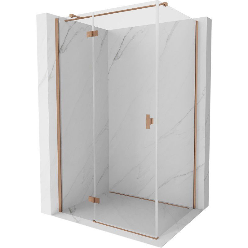 Mexen Mist H T cabine de douche pivotante gauche 85 x 70 cm, transparent, cuivre brossé - 8A5T-085-070-65-00-L