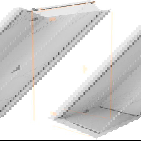 Mexen Mist H T cabine de douche pivotante gauche 85 x 70 cm, transparent, cuivre brossé - 8A5T-085-070-65-00-L