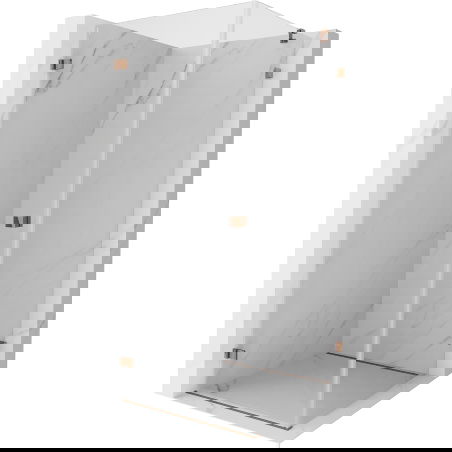 Mexen Lunar-B cabine de douche battante gauche 100 x 100 cm, transparent, or rose - 832-100-100-60-00-L