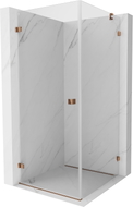 Mexen Lunar-B cabine de douche pivotante gauche 100 x 100 cm, transparent, or rose - 832-100-100-60-00-L