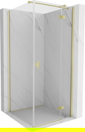 Mexen Mist-H T cabine de douche pivotante droite 80 x 80 cm, transparent, or brossé - 8A5T-080-080-55-00-P