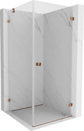 Cabine de douche Mexen Lunar-B porte pivotante droite 70 x 70 cm, transparent, or rose - 832-070-070-60-00-P