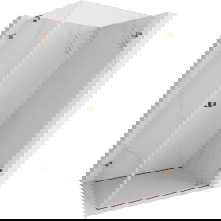 Mexen Lunar-B cabine de douche battante droite 85 x 80 cm, transparent, or rose - 832-085-080-60-00-P